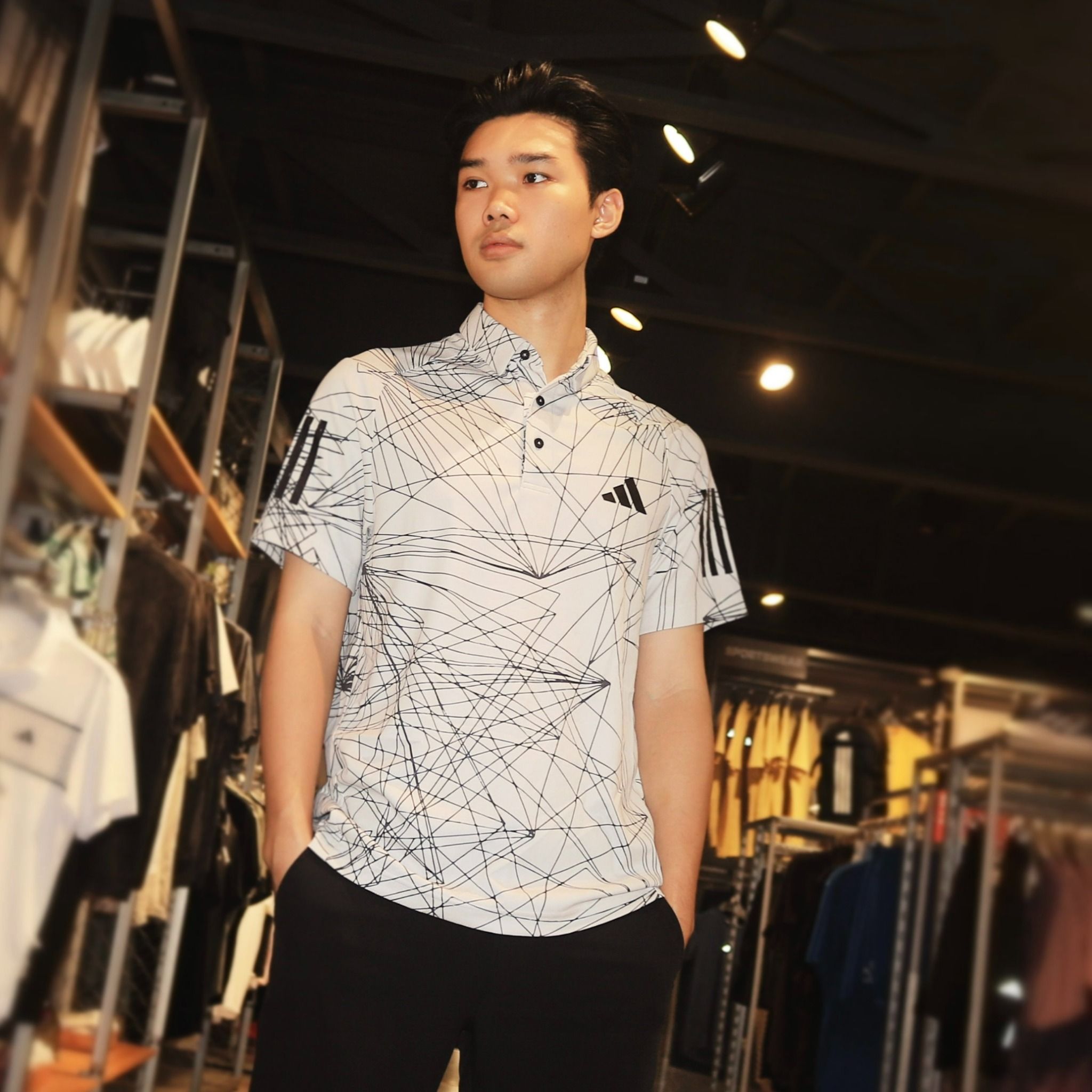 ÁO SƠ MI POLO GOLF NAM HỌA TIẾT NGẮN TAY AEROREADY