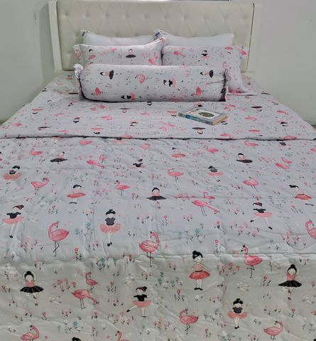 Bộ ga chần chăn 4 mùa Cotton CTT 244