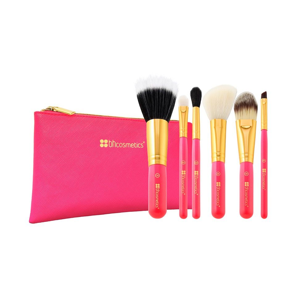 Bộ Cọ BH Cosmetics Neo Pink 6 Piece Brush Set With Cosmetics Bag 6 Cây