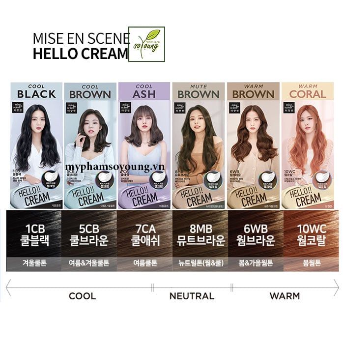 Thuốc Nhuộm Tóc Mise En Scene Hello Cream Personal Hair Color 125g