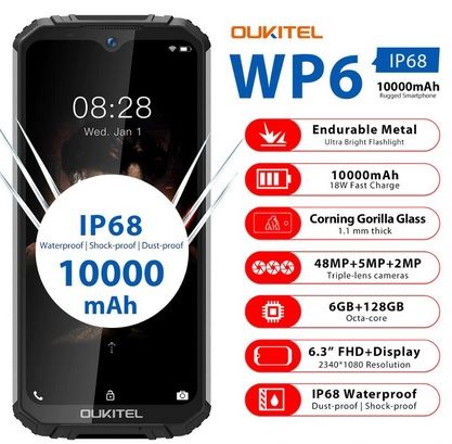 スマートフォン本体 OUKITEL  WP6 Amazon | OUKITEL WP6 simフリー スマホ 本体（2021）、10000MAH