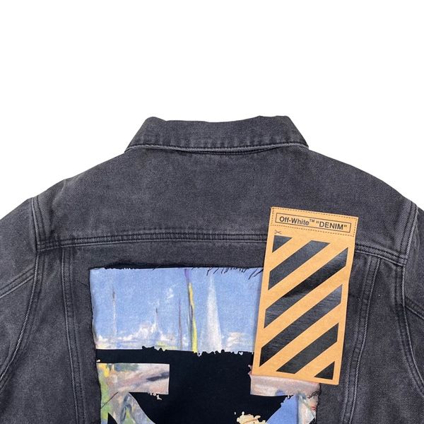 Off white oil hot sale painting denim jacket