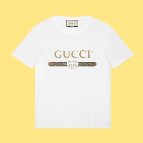 Áo Gucci Fake Logo T-shirt White