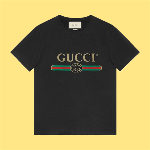 Áo Gucci Fake Logo T-shirt Black