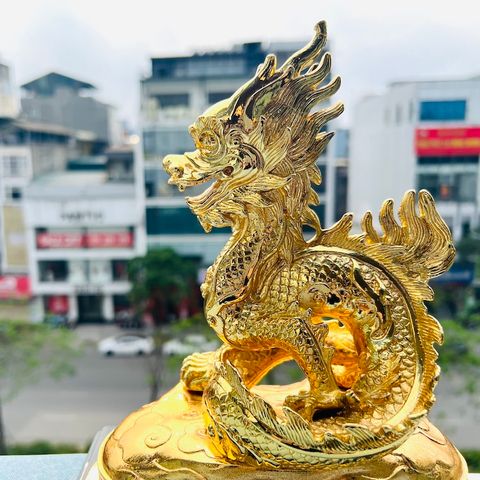 Tượng Rồng Thời Nguyễn Mạ Vàng 24K