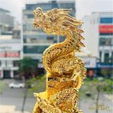 Tượng Rồng Vàng Kim Long Vượng Cát mạ vàng