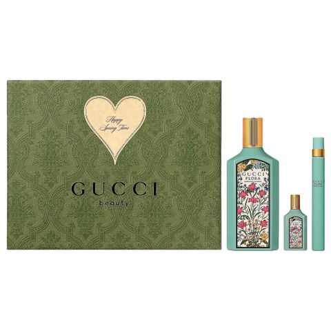 Gift Set Gucci Flora Gorgeous Jasmine 3pcs (EDP 100ml + EDP 5ml + EDP 10ml) (Eau de Parfum/100ml & Eau de Parfum 5ml & Eau de Parfum 10ml)