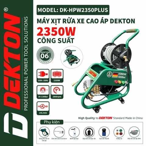 Máy Rửa Xe Dekton DK-HPW 2350 Plus - 2350W (Chuyên Nghiệp) có rulo