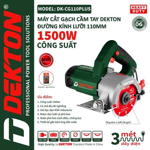 Máy cắt gạch Dekton DK - CG 110 Plus (Cắt nghiêng - Tặng kèm lưỡi cắt)