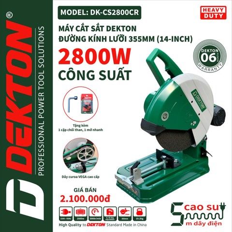 Máy Cắt Sắt Dekton - DK-CS 2800 CR - 2800W (Chạy Dây Cuaroa)