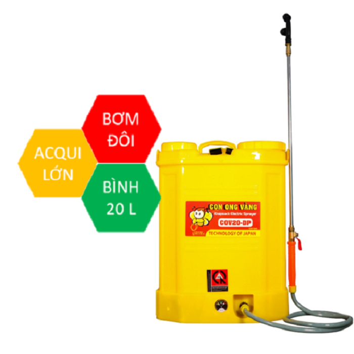 Bình phun xịt thuốc trừ sâu COV 20 DP - 20L (điện) - Bơm đôi mạnh gấp đôi