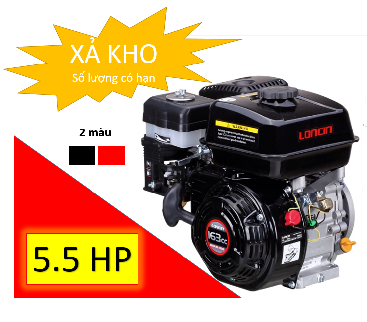 Máy nổ Loncin, G160F, 5.5 HP - cốt 20
