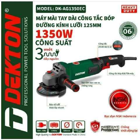 Máy mài điện Dekton DK - AG 1350 EC - chỉnh tốc - đá 125 mm