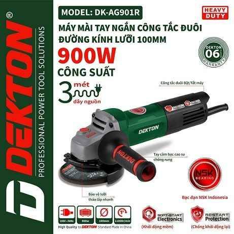 Máy mài điện Dekton DK - AG 901 R - công tắc đuôi - chống khởi động lại