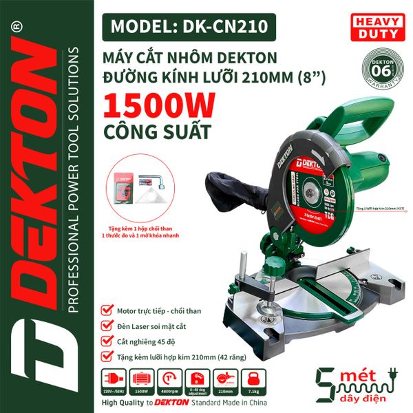 Máy cắt nhôm gỗ Dekton DK 210 (Lưỡi hợp kim)