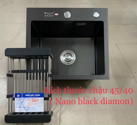 Chậu Rửa Bát 1 Hố Nano Đen KT45x40