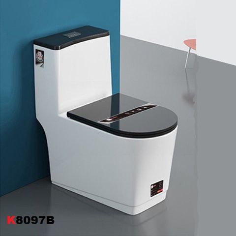 Bệt liền khối nắp màu đen K 8097B