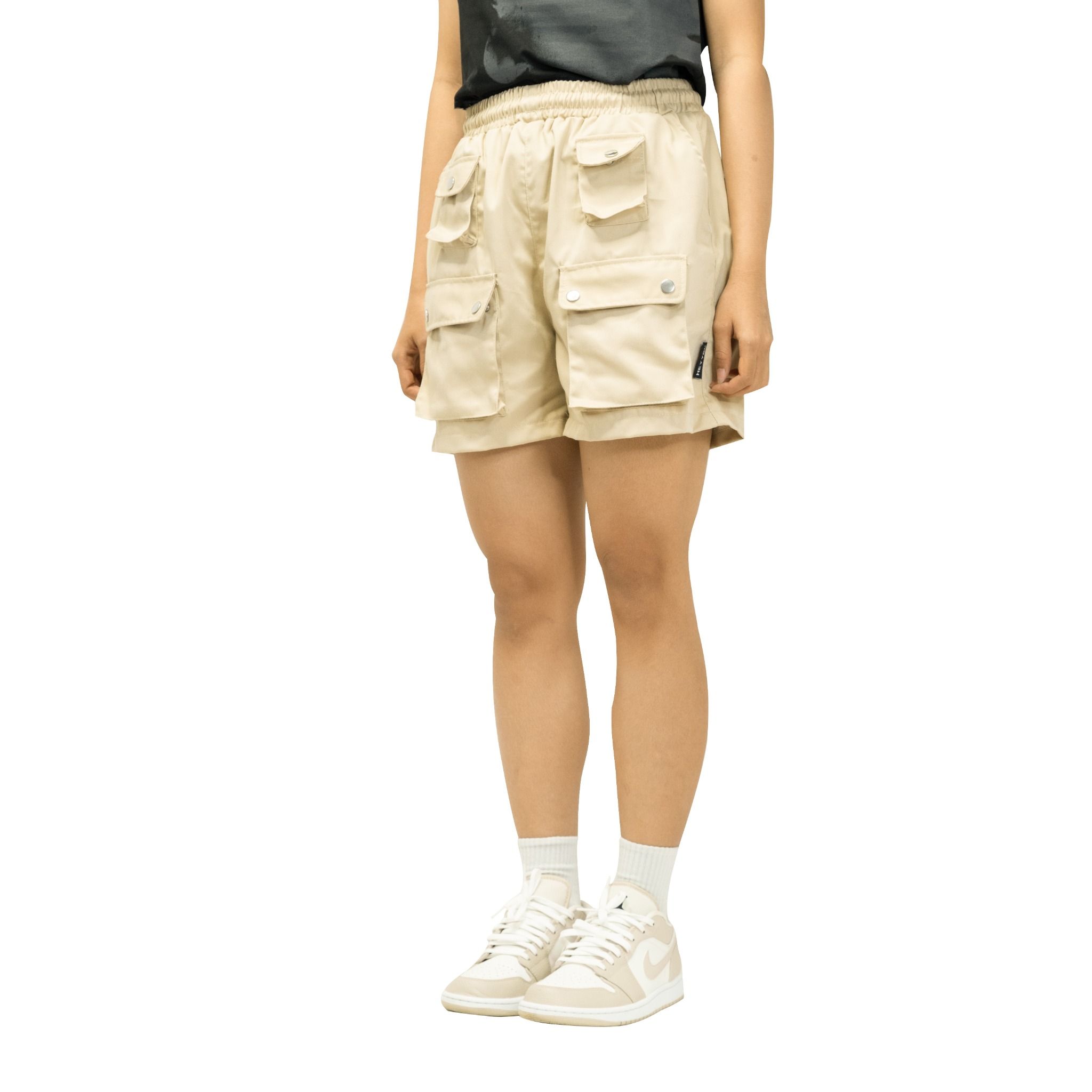  HYS KAKI BOX CREAM SHORTS 