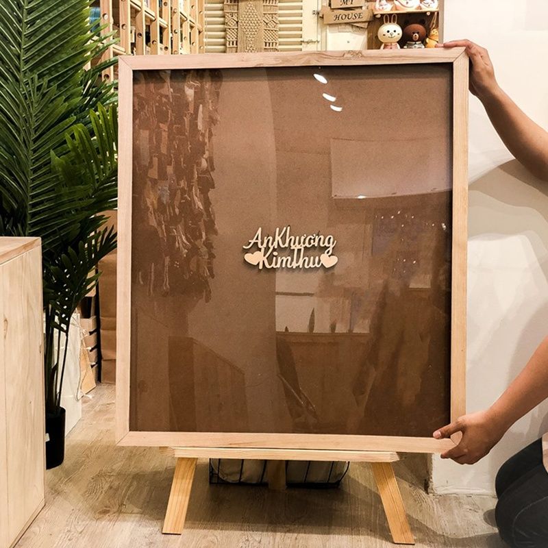 DROP HEART GUESTBOOK 90x100cm + 800 trái tim gỗ