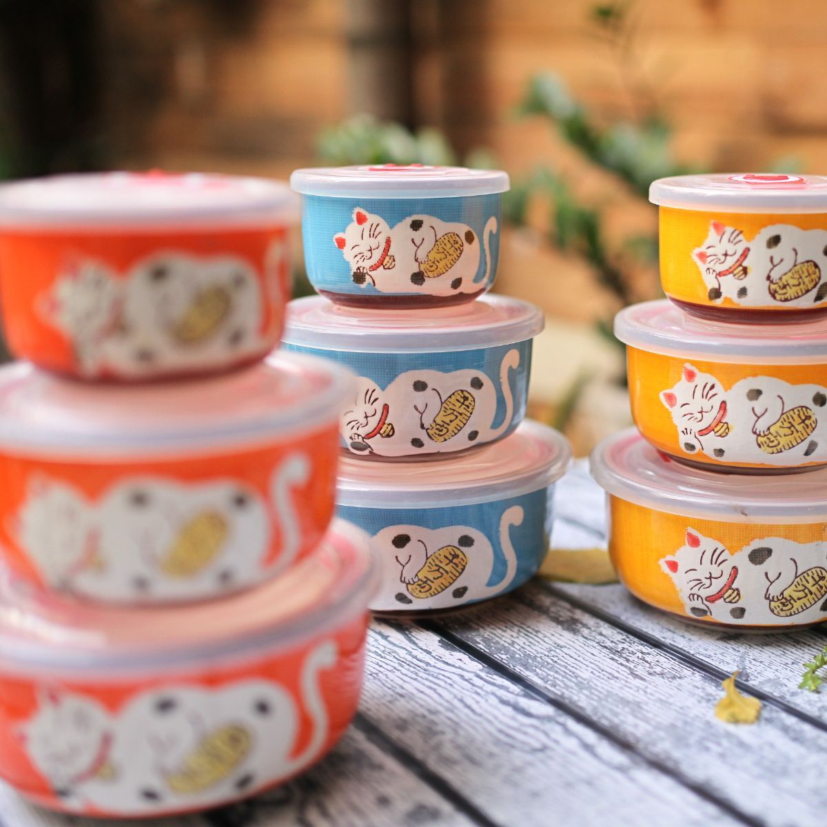 Hộp đồ ăn Maneki Neko (Bộ 3 cái )