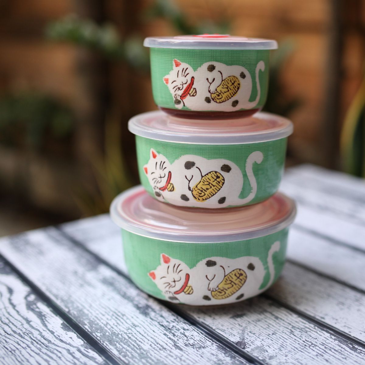 Hộp đồ ăn Maneki Neko (Bộ 3 cái )