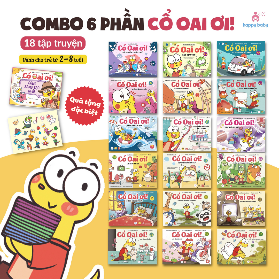 Combo 6 Bộ truyện Cổ Oai ơi! + Workbook Cổ Oai ơi! Cùng Sáng Tạo nhé (Tặng Sticker Cổ Oai)