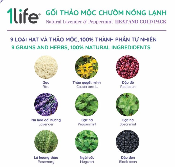 Gối chườm thảo mộc Lavender (Hoa oải hương)