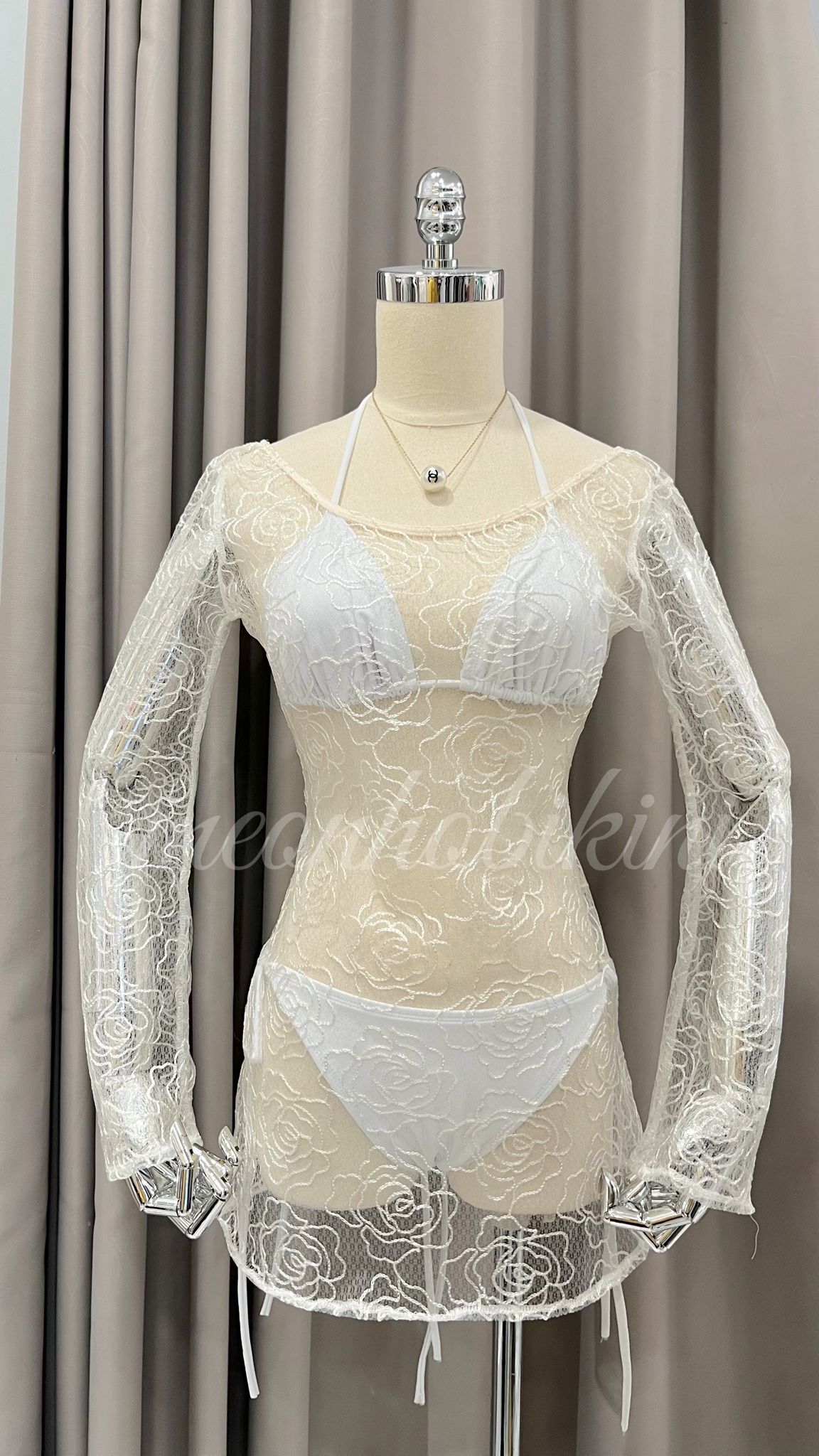  LACE2- đầm ren mặc ngoài đồ bơi 