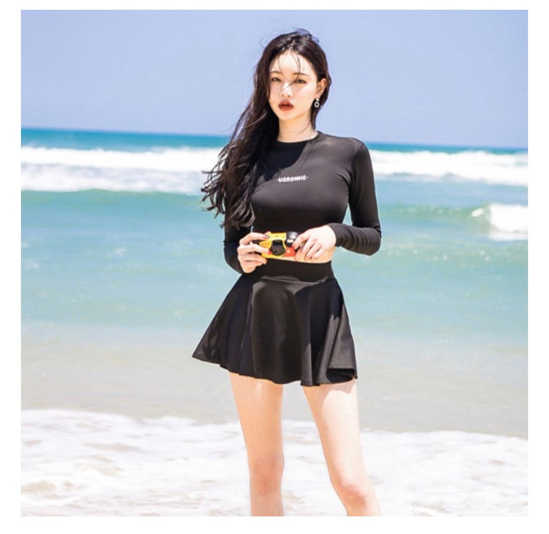 5BN26- Bộ bikini tay dài váy usronie