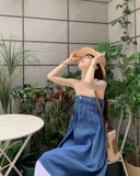  DN14- đầm maxi jeans 