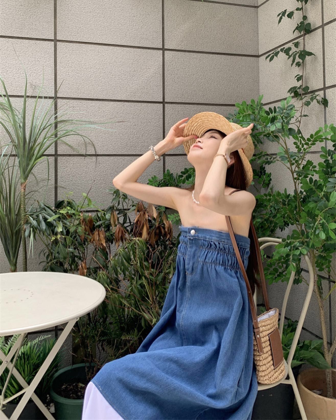  DN14- đầm maxi jeans 