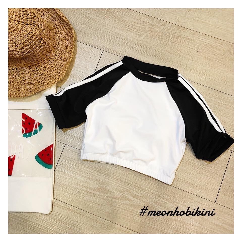 Áo bơi croptop tay ngắn