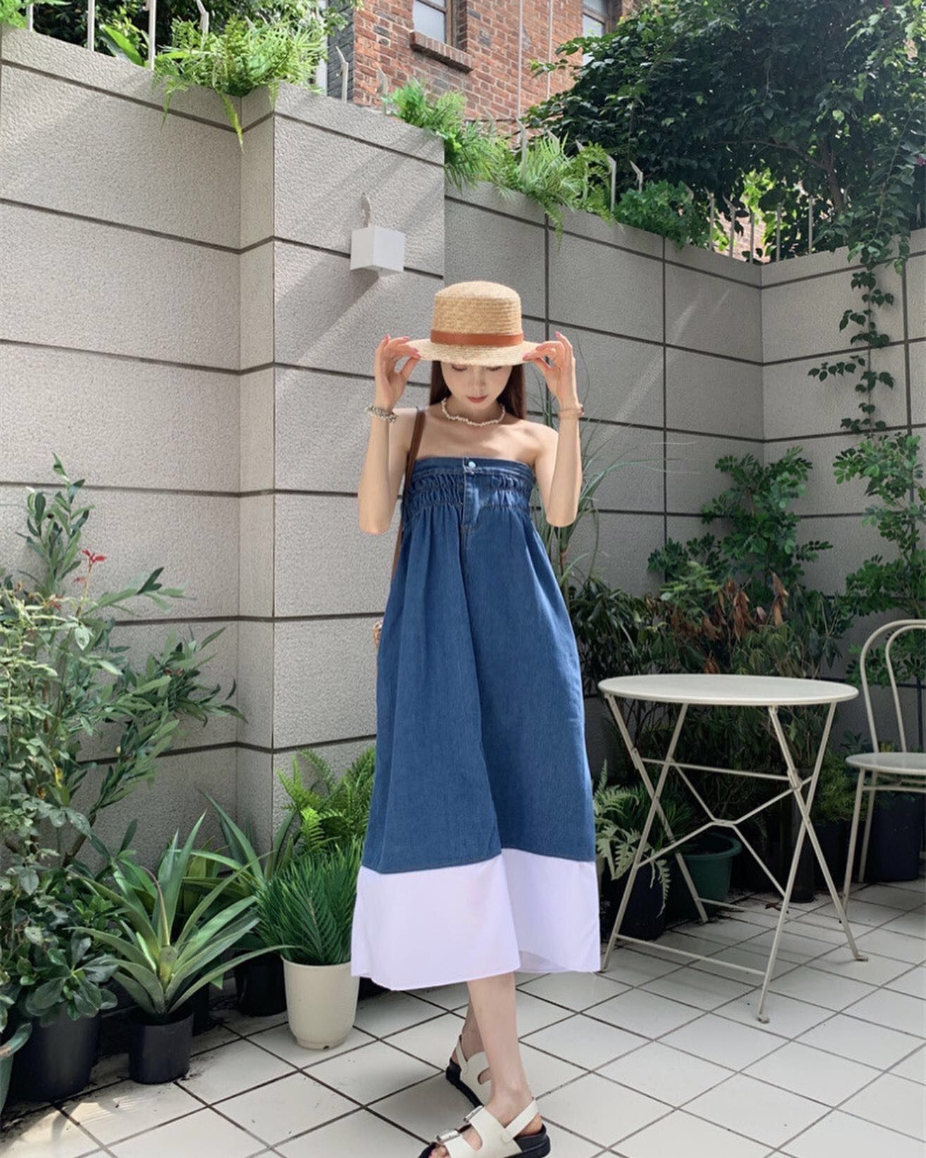  DN14- đầm maxi jeans 