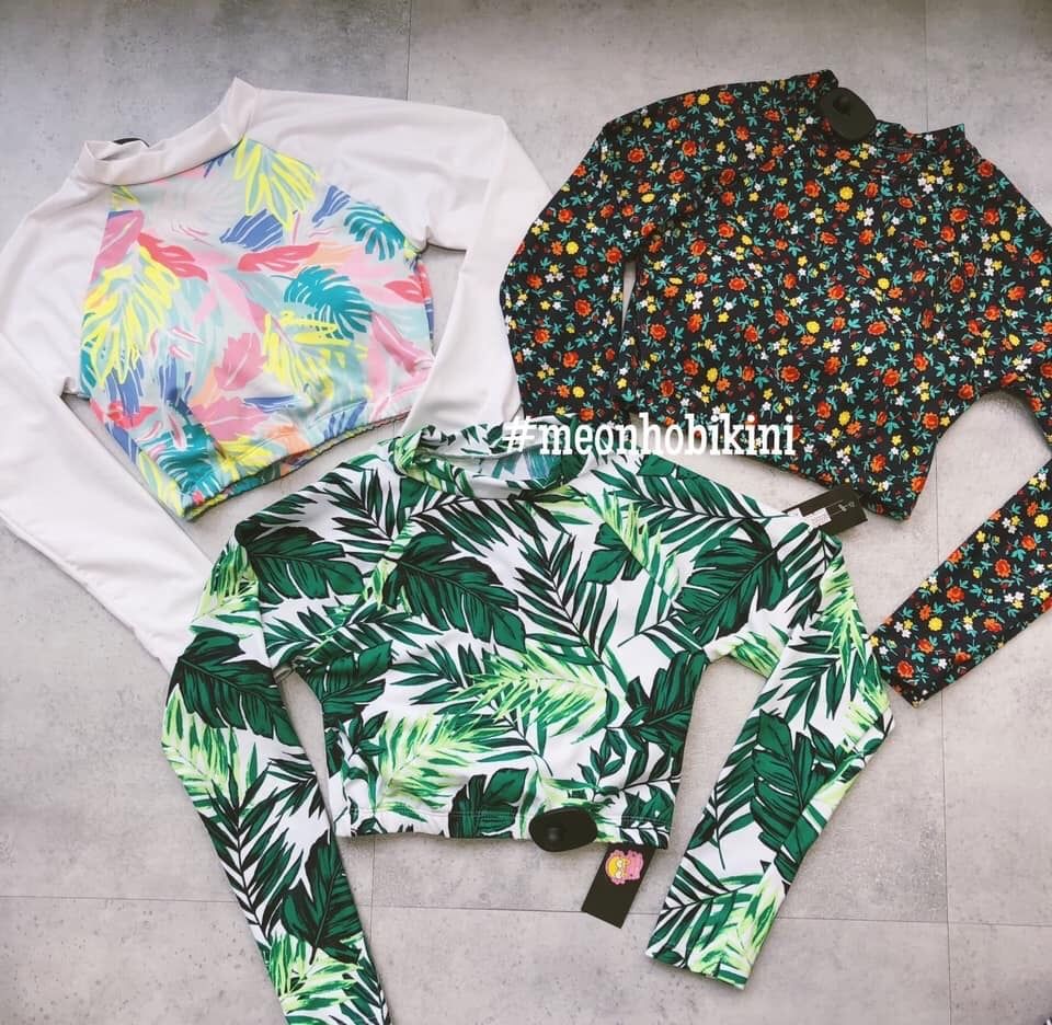 AOCROPTOP-Áo bơi croptop hoạ tiết