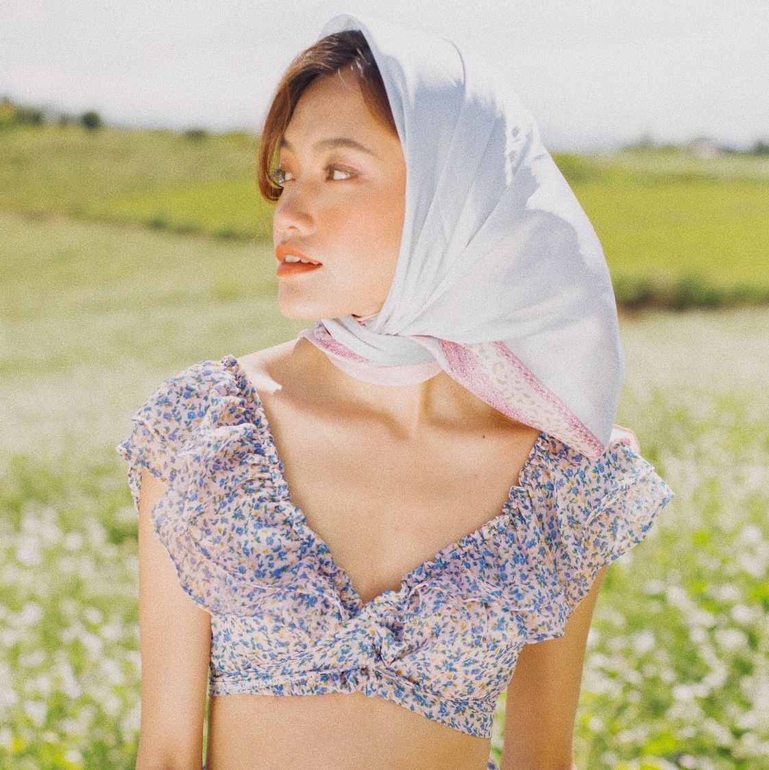 Lolitatop- Áo bèo trễ vai lolita hoa nhí