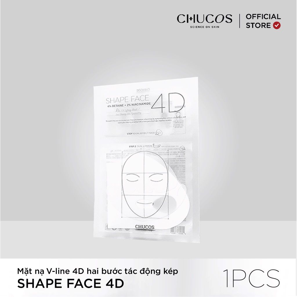MẶT NẠ V-LINE 4D HAI BƯỚC TÁC ĐỘNG KÉP CHUCOS SHAPE FACE 4D MASK (HỘP 1 Mask)