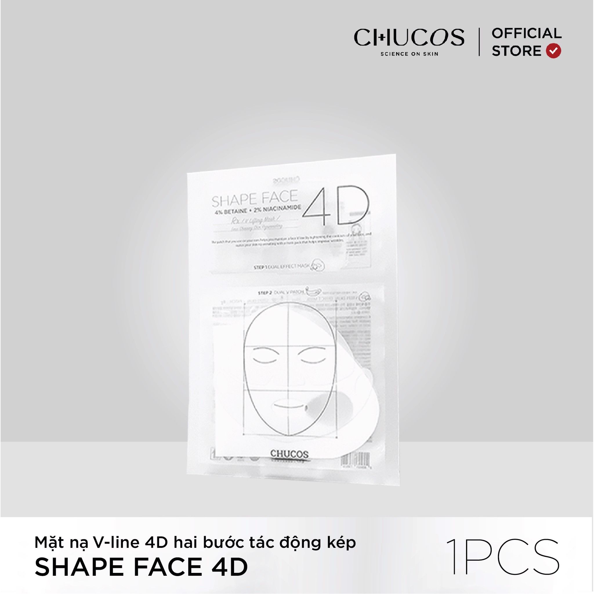 MẶT NẠ V-LINE 4D HAI BƯỚC TÁC ĐỘNG KÉP CHUCOS SHAPE FACE 4D MASK (HỘP 1 Mask)