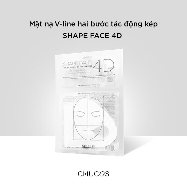 MẶT NẠ V-LINE 4D HAI BƯỚC TÁC ĐỘNG KÉP CHUCOS SHAPE FACE 4D MASK (HỘP 1 Mask)