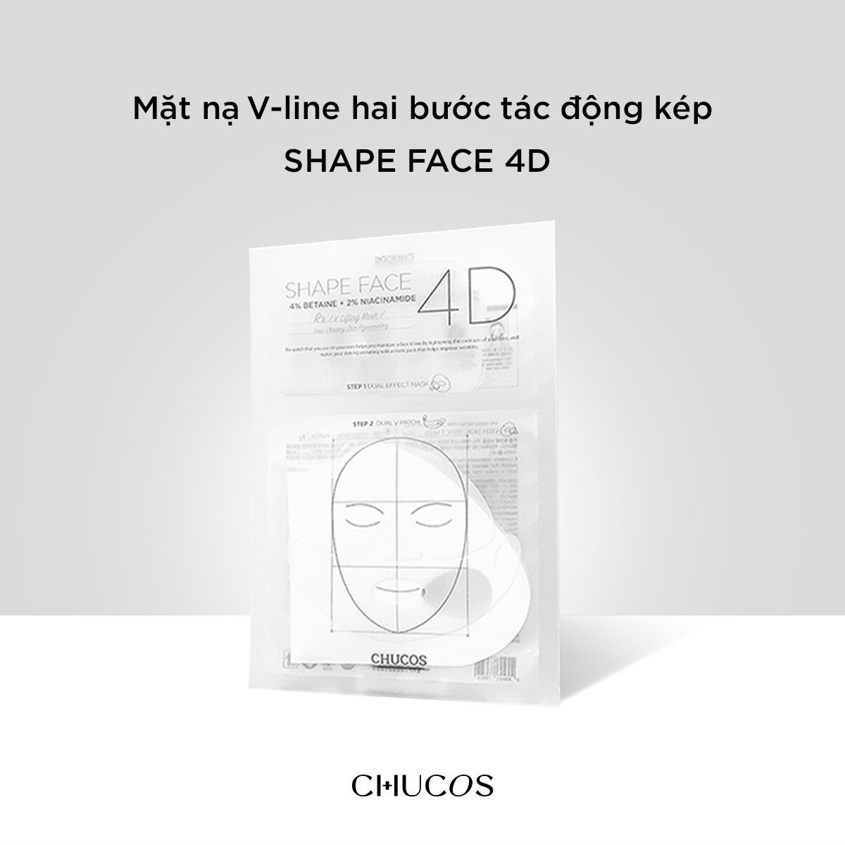 MẶT NẠ V-LINE 4D HAI BƯỚC TÁC ĐỘNG KÉP CHUCOS SHAPE FACE 4D MASK (HỘP 1 Mask)