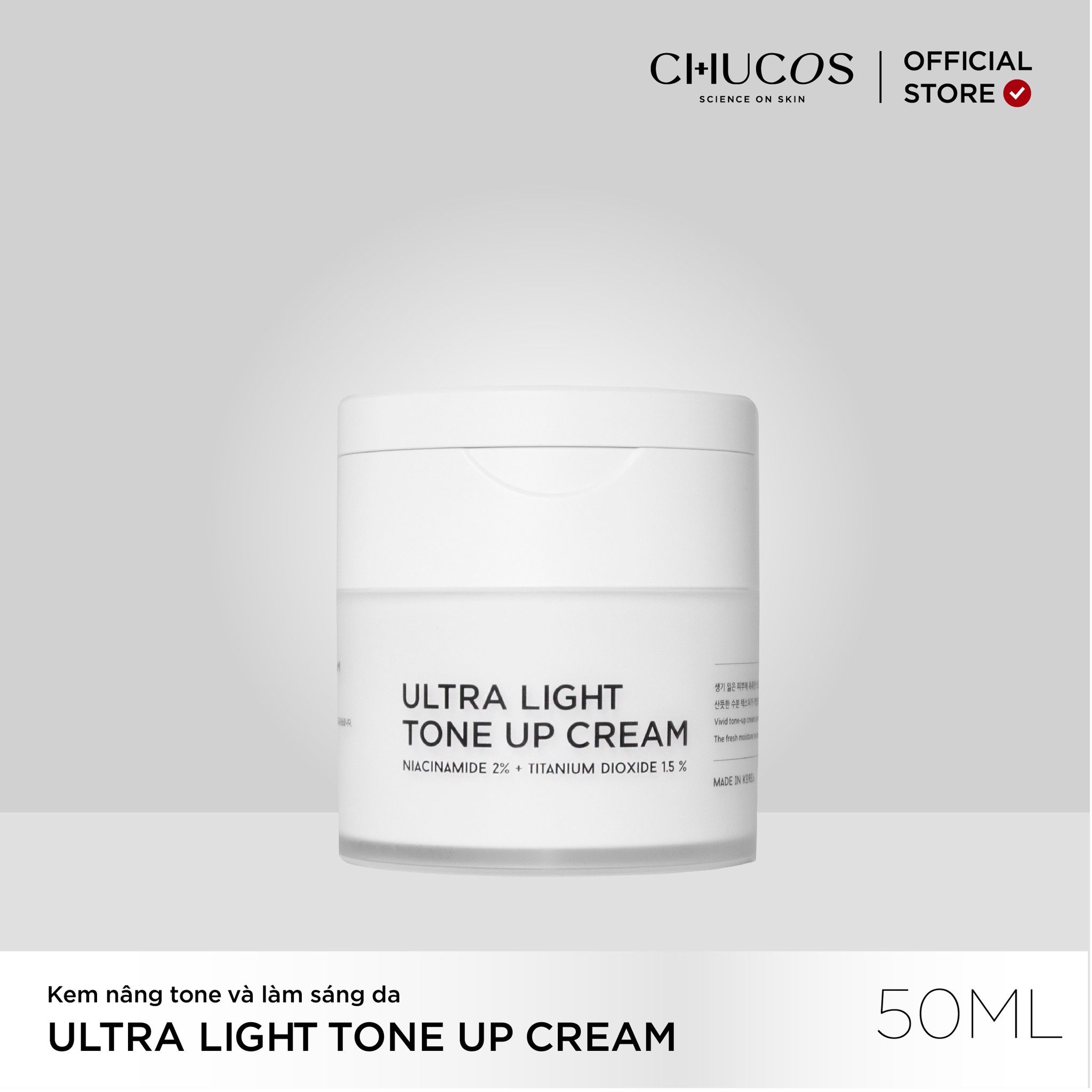 KEM NÂNG TONE VÀ LÀM SÁNG DA CHUCOS ULTRA LIGHT TONE UP CREAM (50ml)