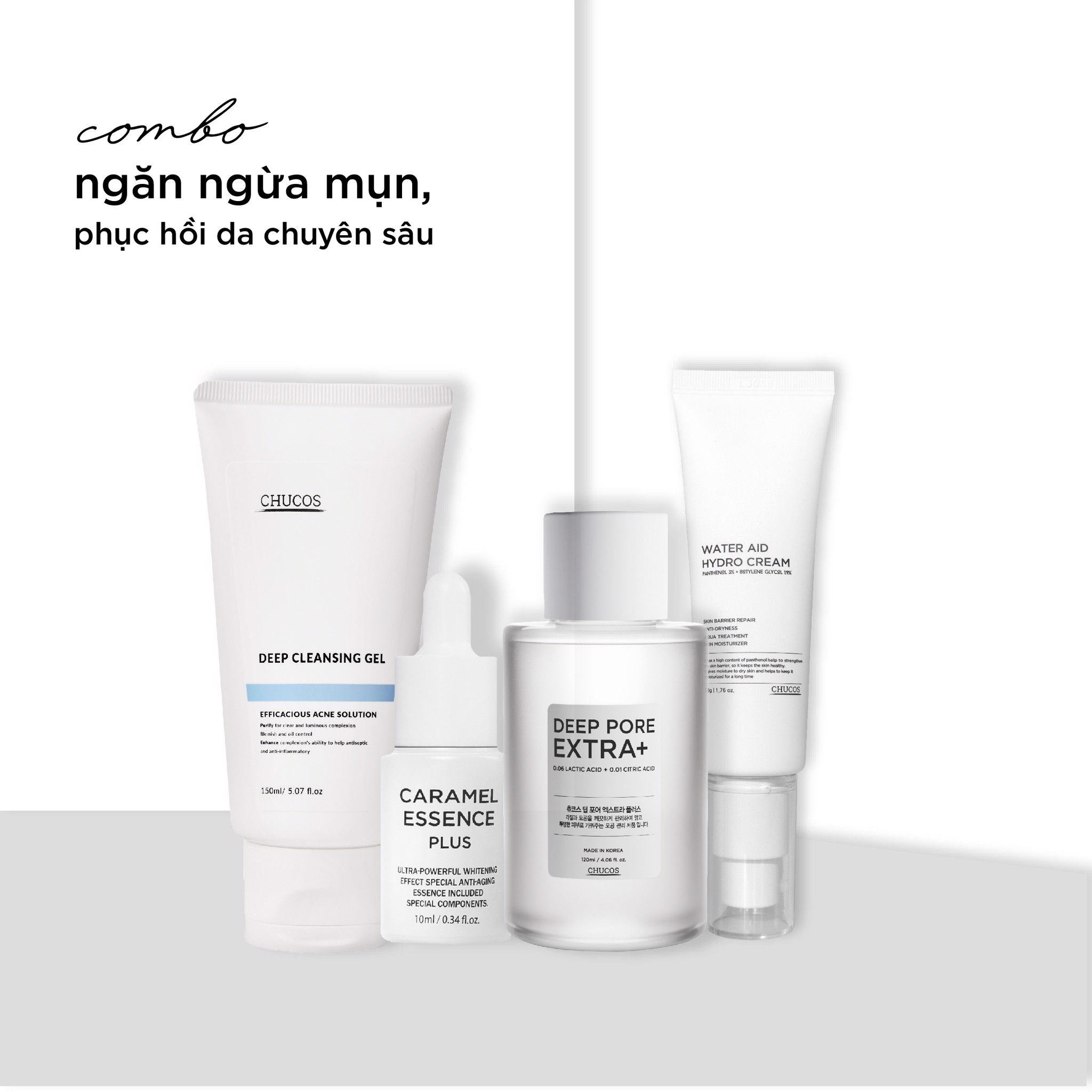 TONER Ủ MỤN LOẠI BỎ MỤN ĐẦU ĐEN VÀ THU NHỎ LỖ CHÂN LÔNG CHUCOS DEEP PORE EXTRA+ (120ml)