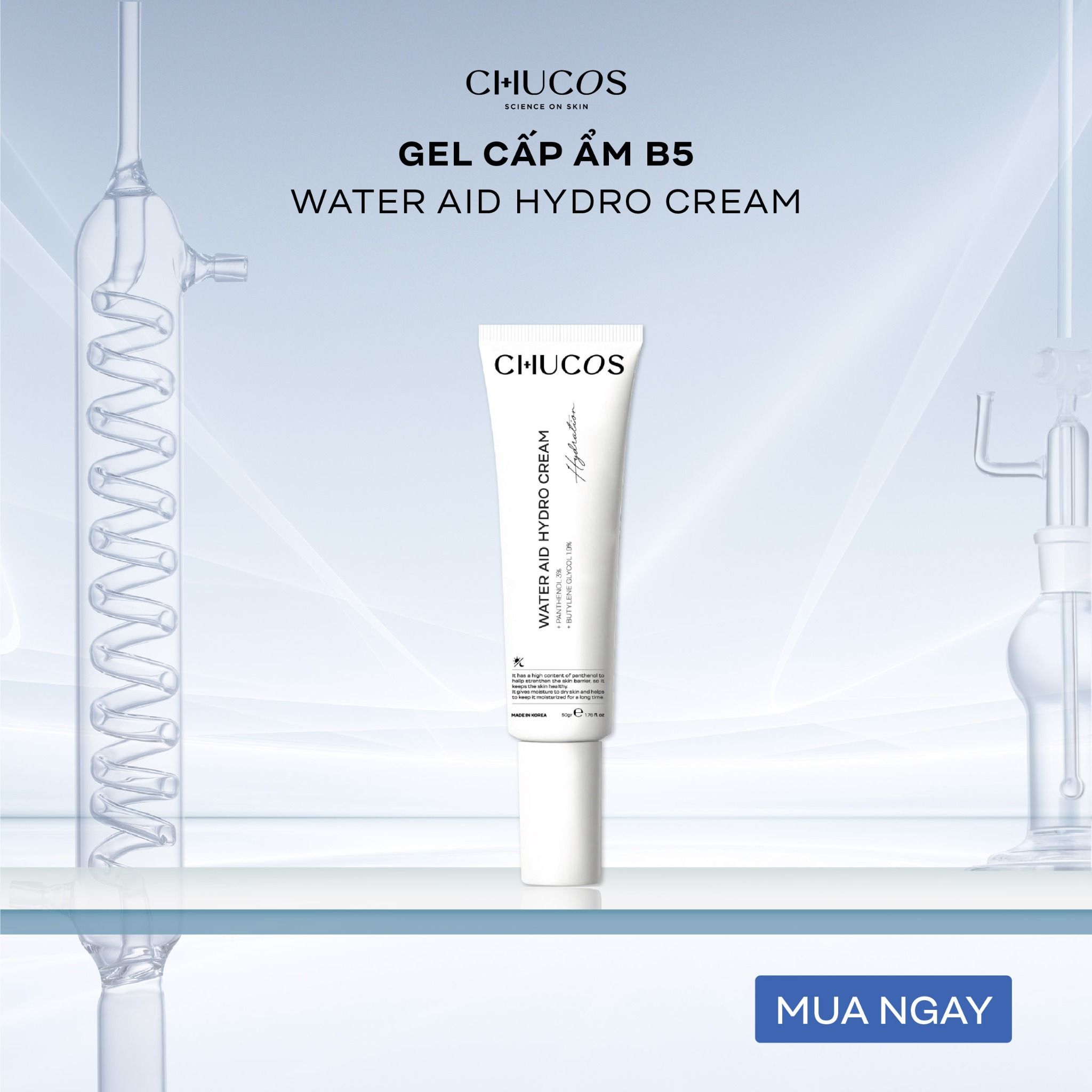 Kem Cấp Ẩm Và Phục Hồi Da Chucos Water Aid Hydro Cream - Dạng Gel 50g