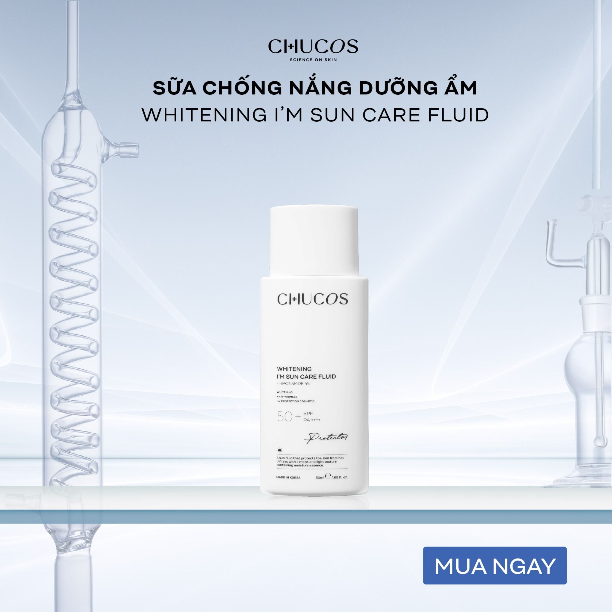 Sữa Chống Nắng Dưỡng Sáng Da Chucos Whitening I'm Sun Care Fluid 50ml