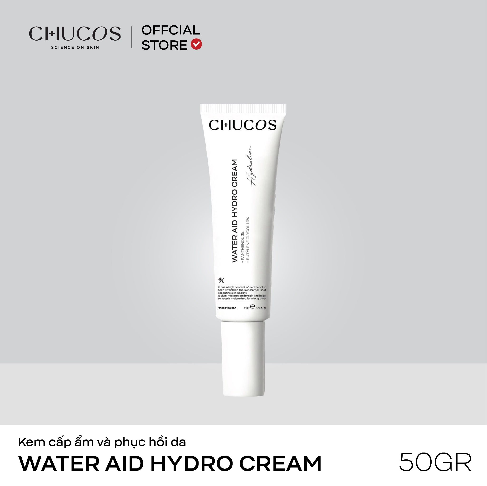 Kem Cấp Ẩm Và Phục Hồi Da Chucos Water Aid Hydro Cream - Dạng Gel 50g