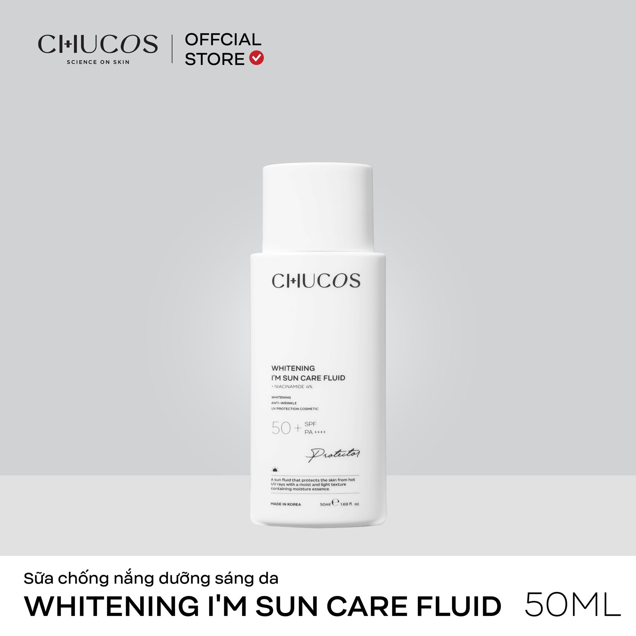 Sữa Chống Nắng Dưỡng Sáng Da Chucos Whitening I'm Sun Care Fluid 50ml
