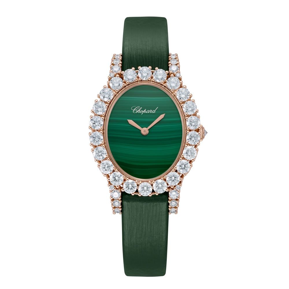 Chopard L'heure Du Diamant Oval Diamond Rose Gold Malachite Green