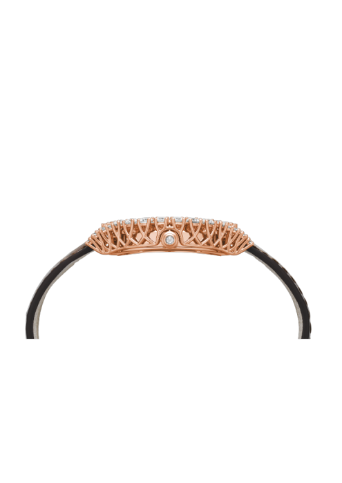 Chopard L'heure Du Diamant HMM Full Diamond Rose Gold Leather Strap 34mm
