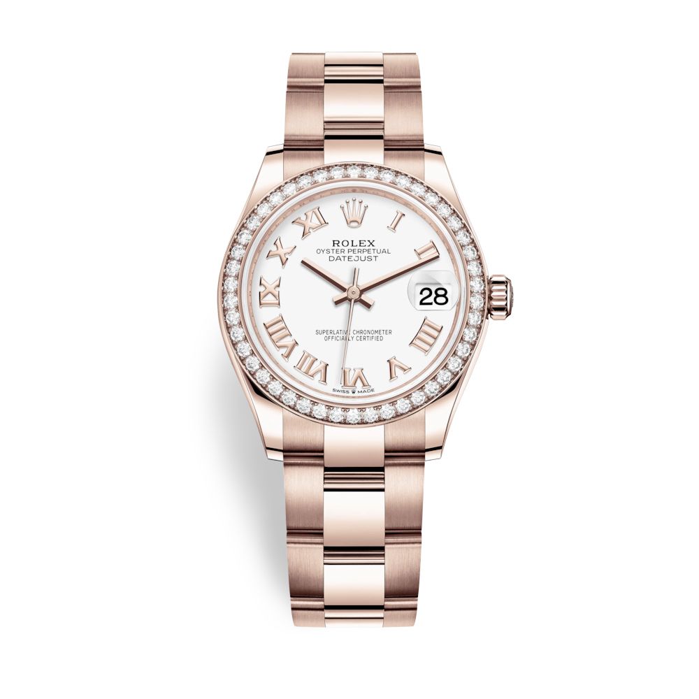 Rolex Datejust 31mm Everose Gold and White Dial 278285RBR-0007