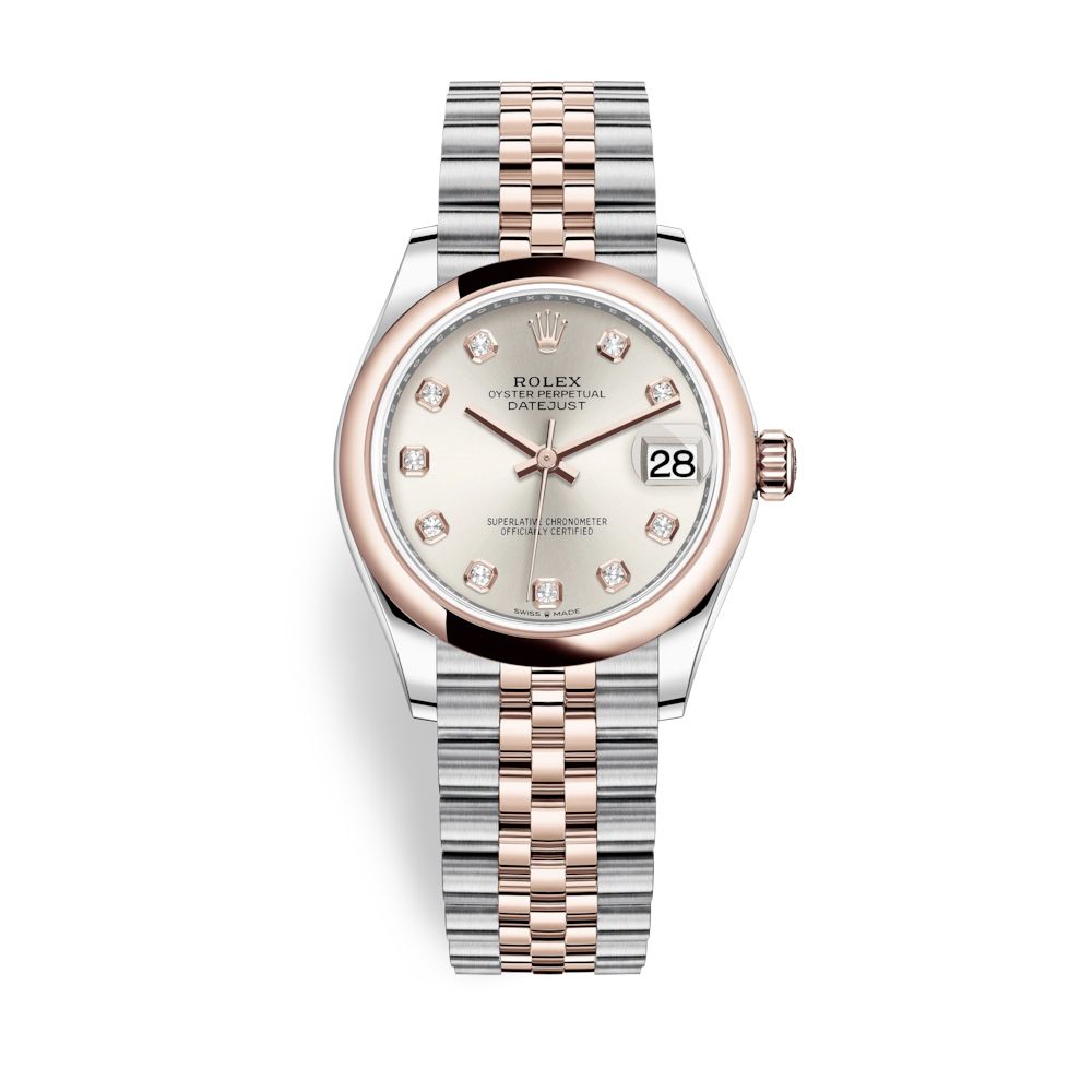 Rolex Datejust 31mm Stainless Steel and Everose Gold Silver Dial 278241-0016