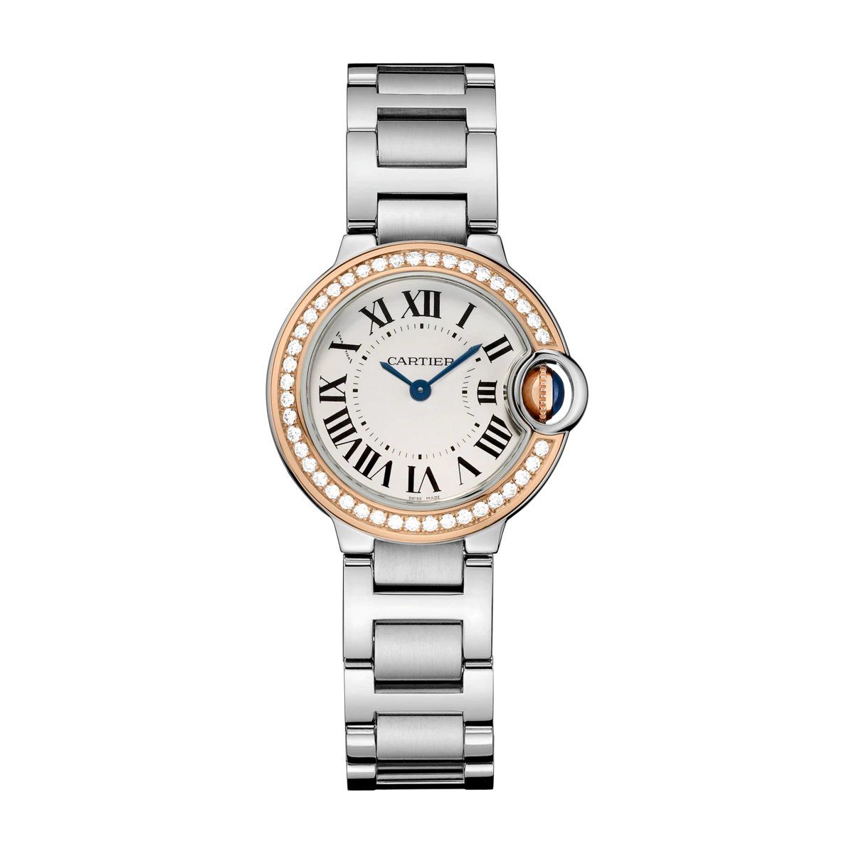 Cartier Ballon Bleu de Cartier 28mm Pink Gold and Steel Diamonds